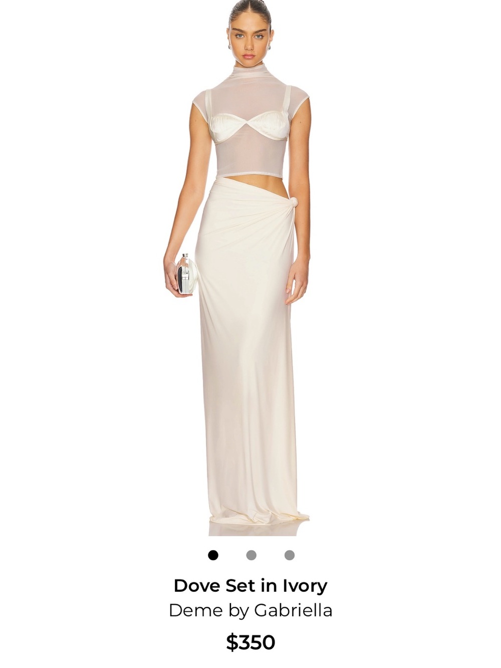 Deme by Gabriella Dove Set in Ivory - Two-Piece Maxi Dress